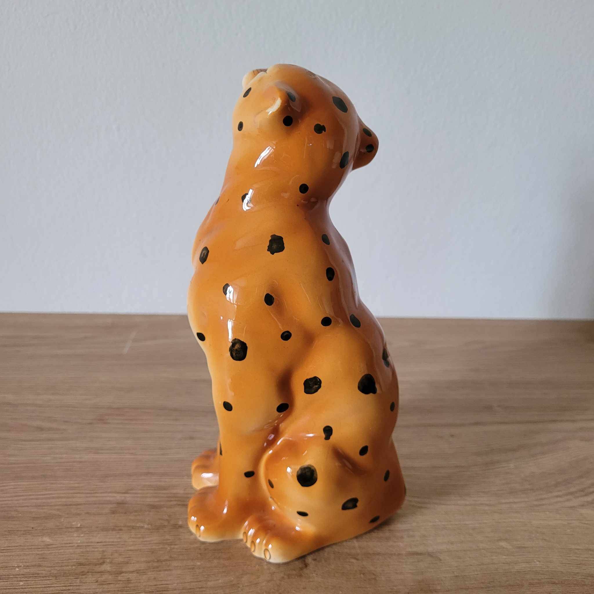 Leopard ceramic statuette - FG Francesco Guarino. 70-80