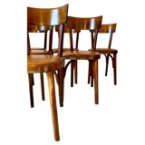 Bistro Wood Chairs, Set of Six, Italy 1950