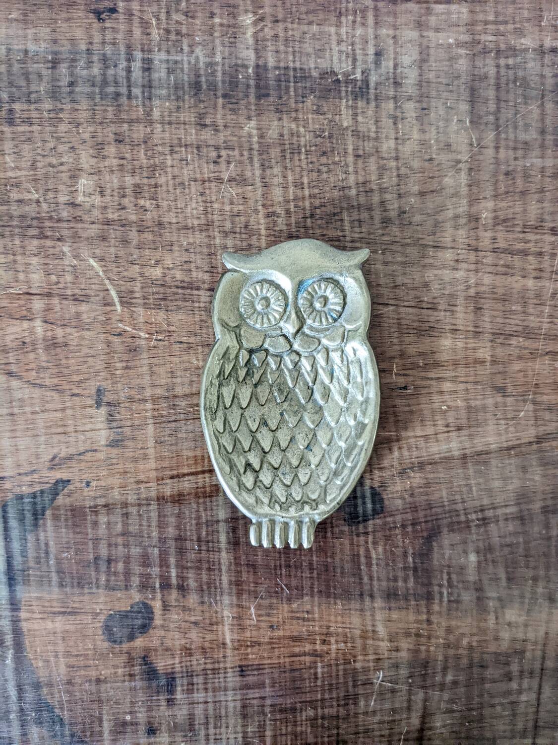 Brass owl pocket tray