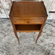 Antique nightstand louis xv style cherry wood drawer + vintage case