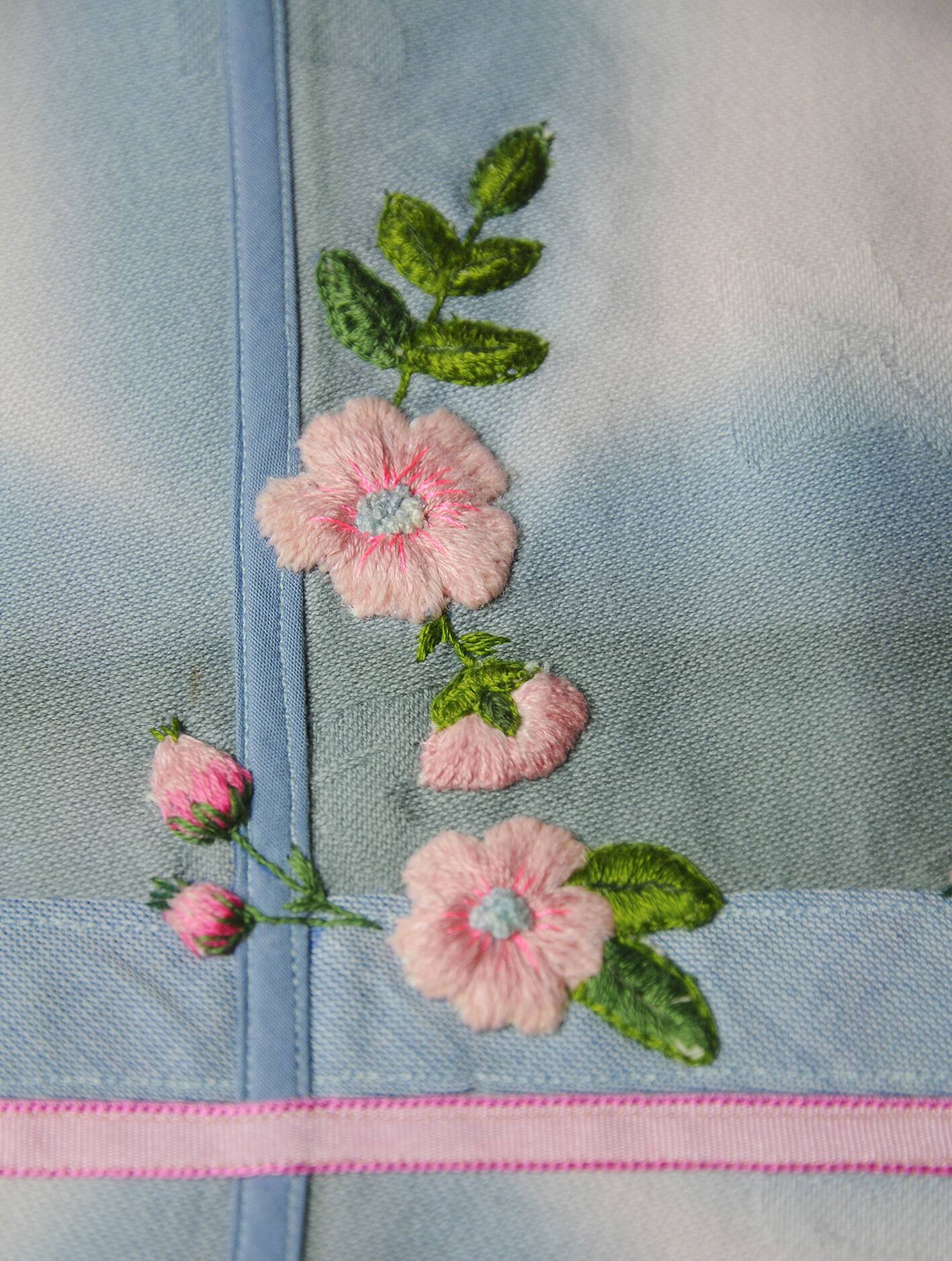 Hand embroidered tablecloth