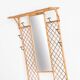 Vintage hall coat rack with mirror. Cane and metal. France, 1960s