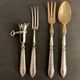 4 couverts de service en argent pour gigot et salade, XIXème