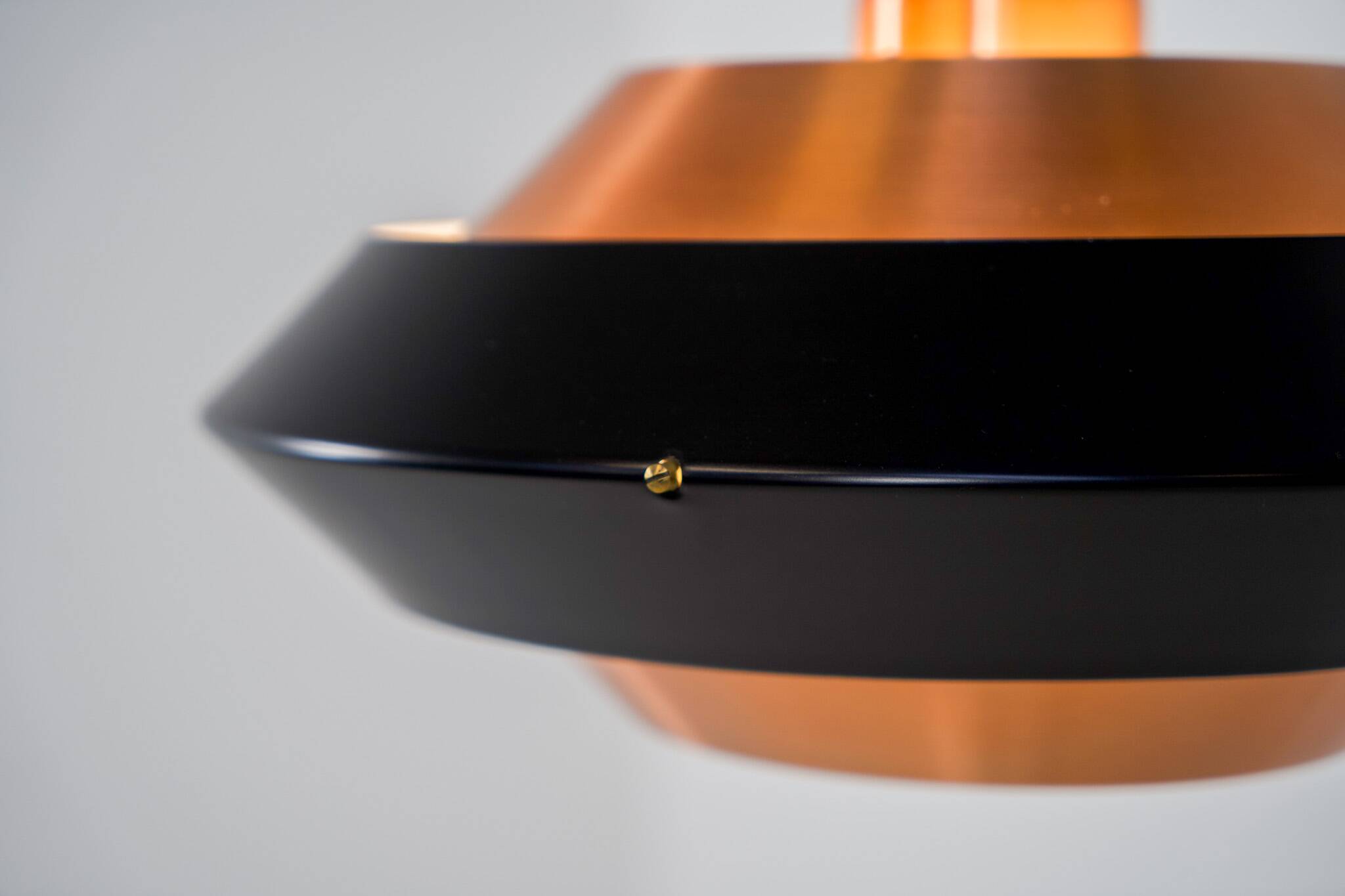 Copper & black pendant light