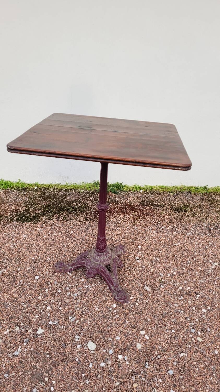 Antique cast iron bistro restaurant pedestal table - 1900s