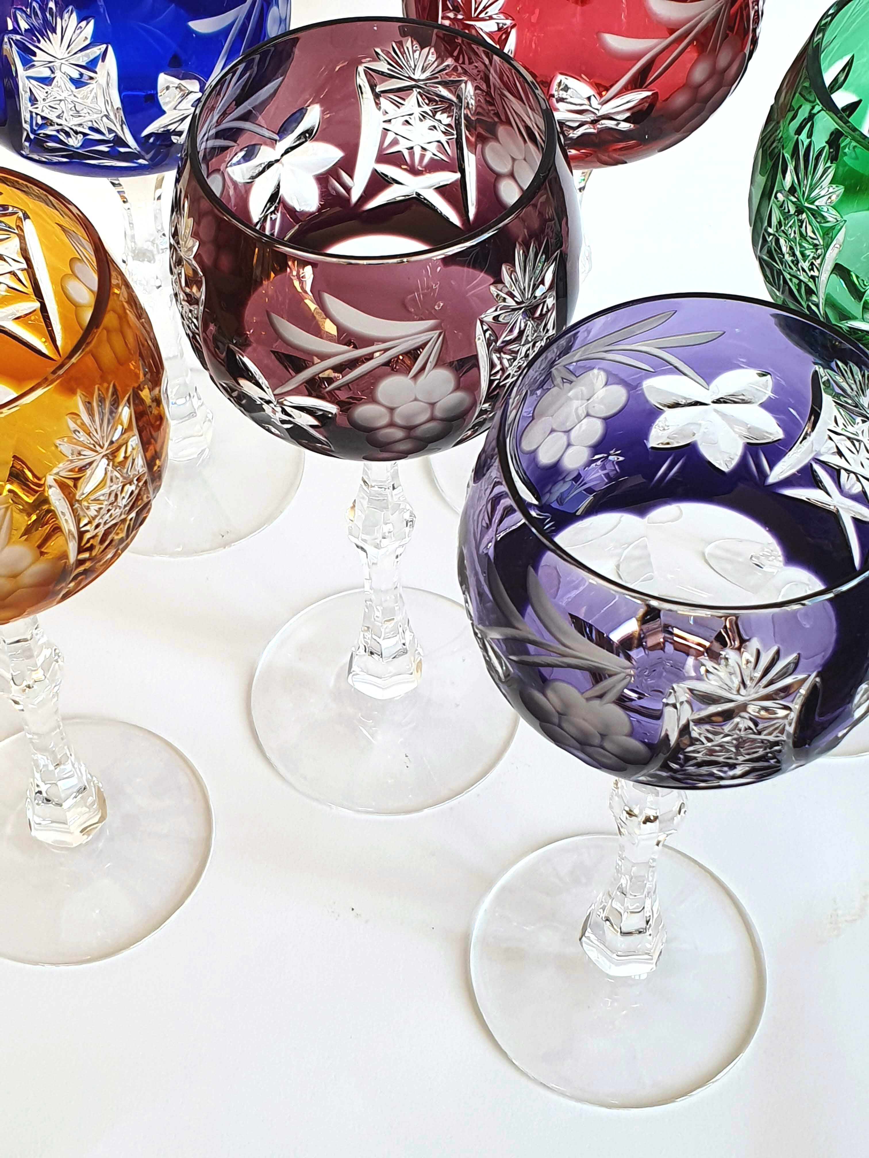 Coloured glasses from the Etzel crystal factory in Bitche Saint Louis