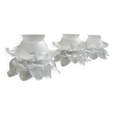 Set of 3 old art deco tulips in glass paste