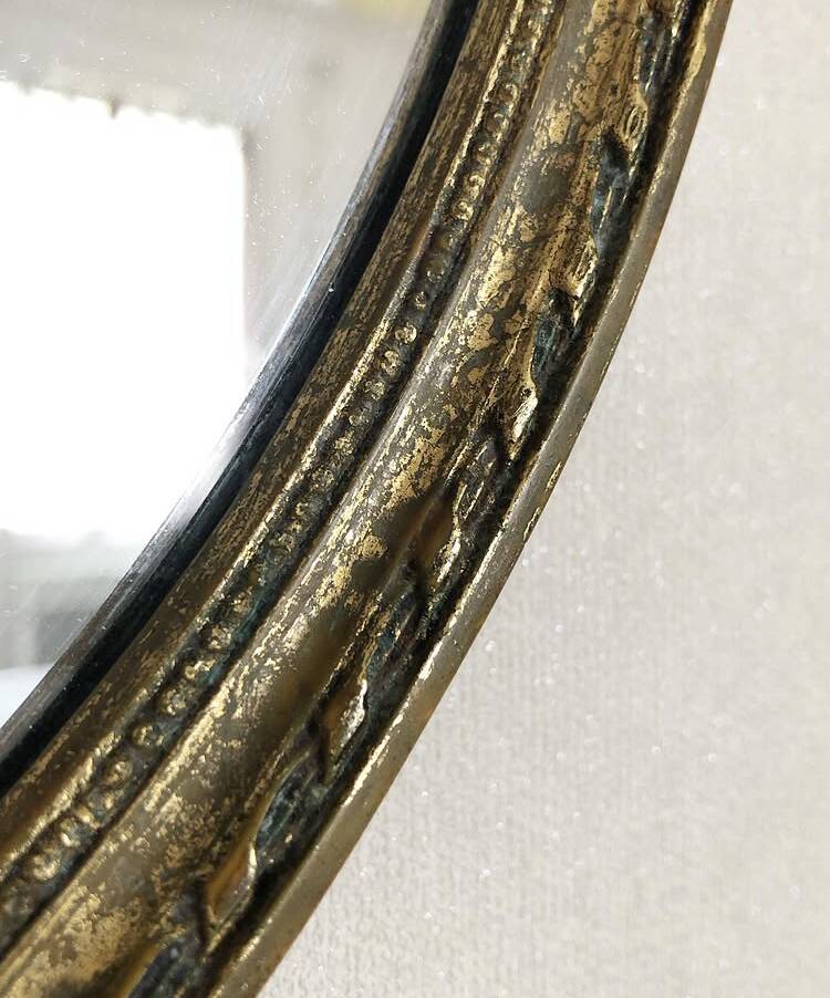 Large vintage oval mirror