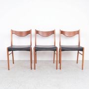Teak and leather chairs by Arne Wahl Iversen for Glyngøre Stolefabrik, 1960