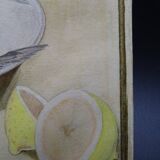Still life with Pisces, lemon and knife by Louis Chavannes - Watercolor dated 1945