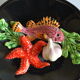 Assiette Vallauris 60's barbotine poisson