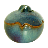 "pumpkin" ball pot in Verned sandstone from Puisaye signed