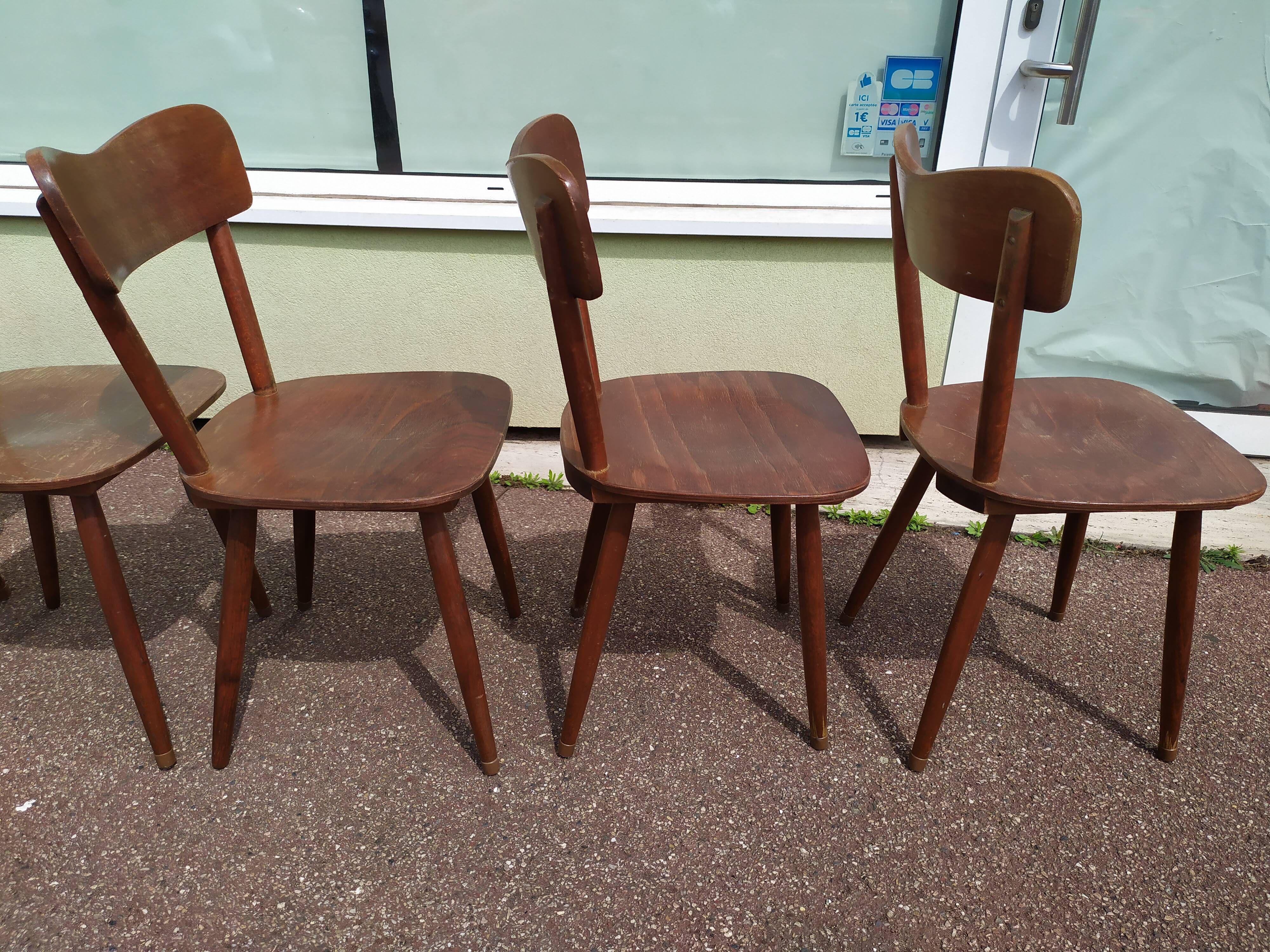 Lot of 6 wooden bistro chairw German