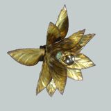 Wall sconce flower shaped and brass