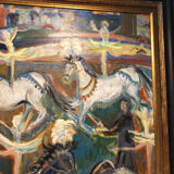 Painting Oil on Canvas Fauvism Circus Horse Dancer Circa 1960