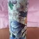 Vase soliflore en faïence de Gien décor mauves 1940