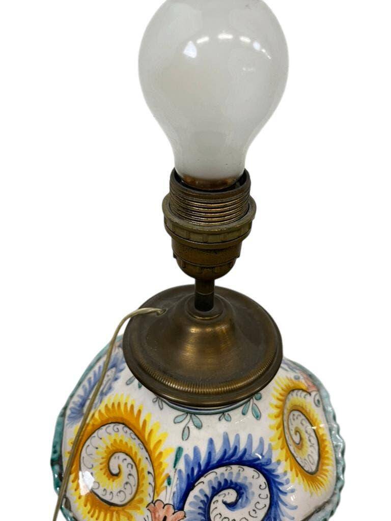 Vintage table lamp in Italian ceramic / Faience lamp