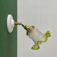 Vintage green frosted glass tulip wall light