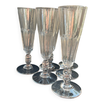 6 Baccarat Clermont 19th century champagne flutes