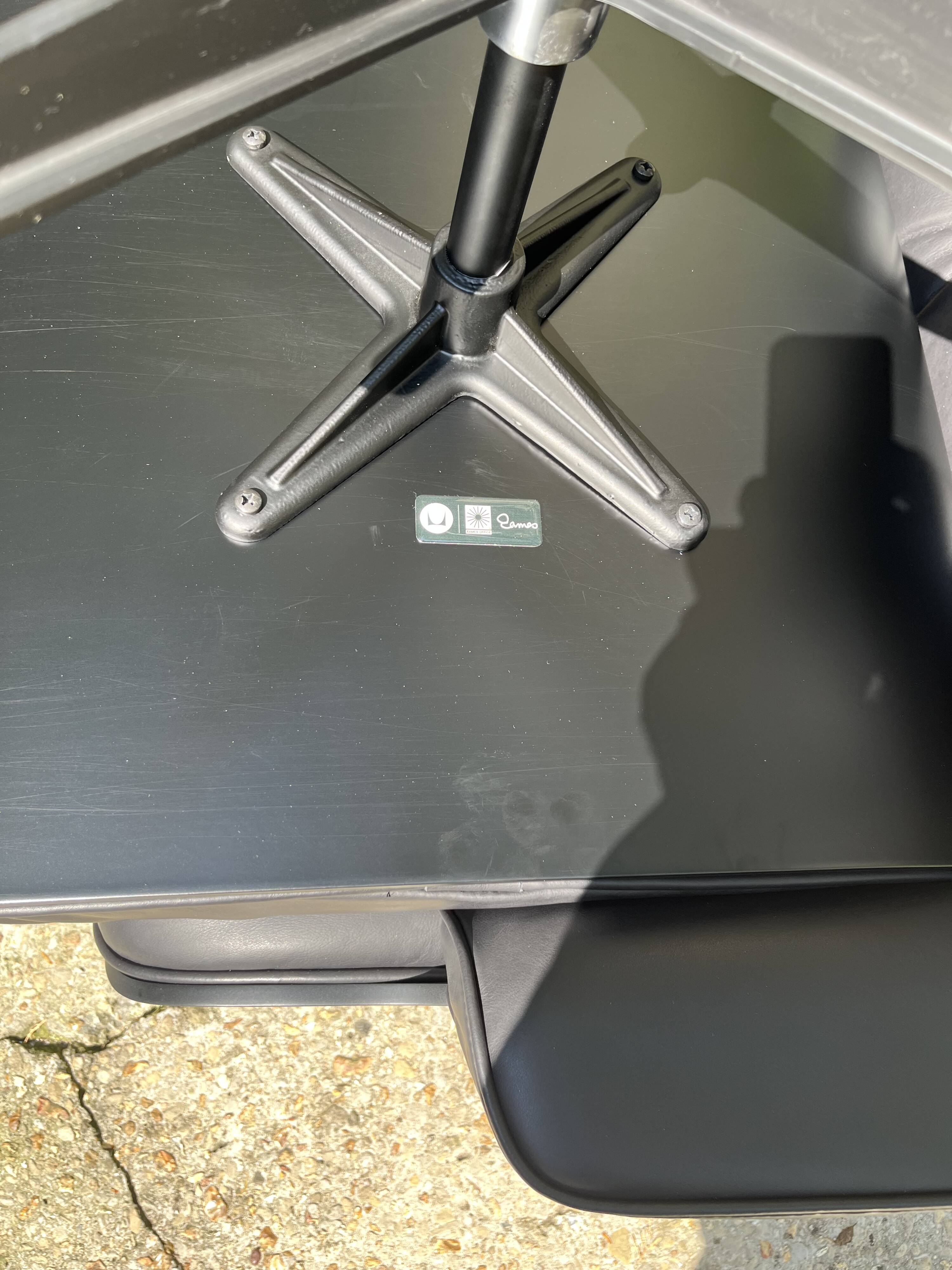 All Black Lounge Chair with Ottoman by Charles Eames