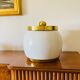 Hollywood regency white ceramic bucket, Italy, ca. 1970