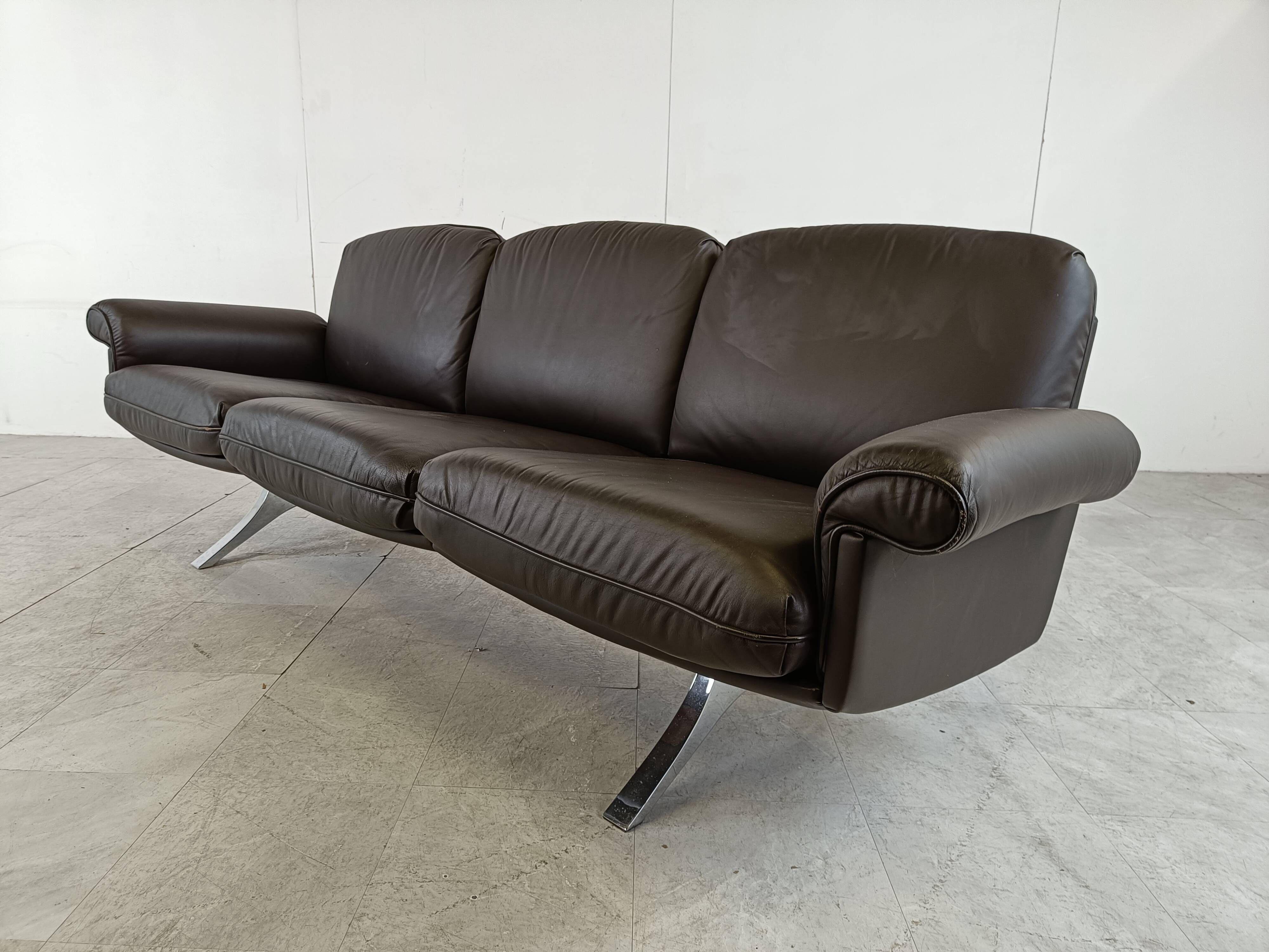 De sede DS31 sofa in brown leather, 1970s