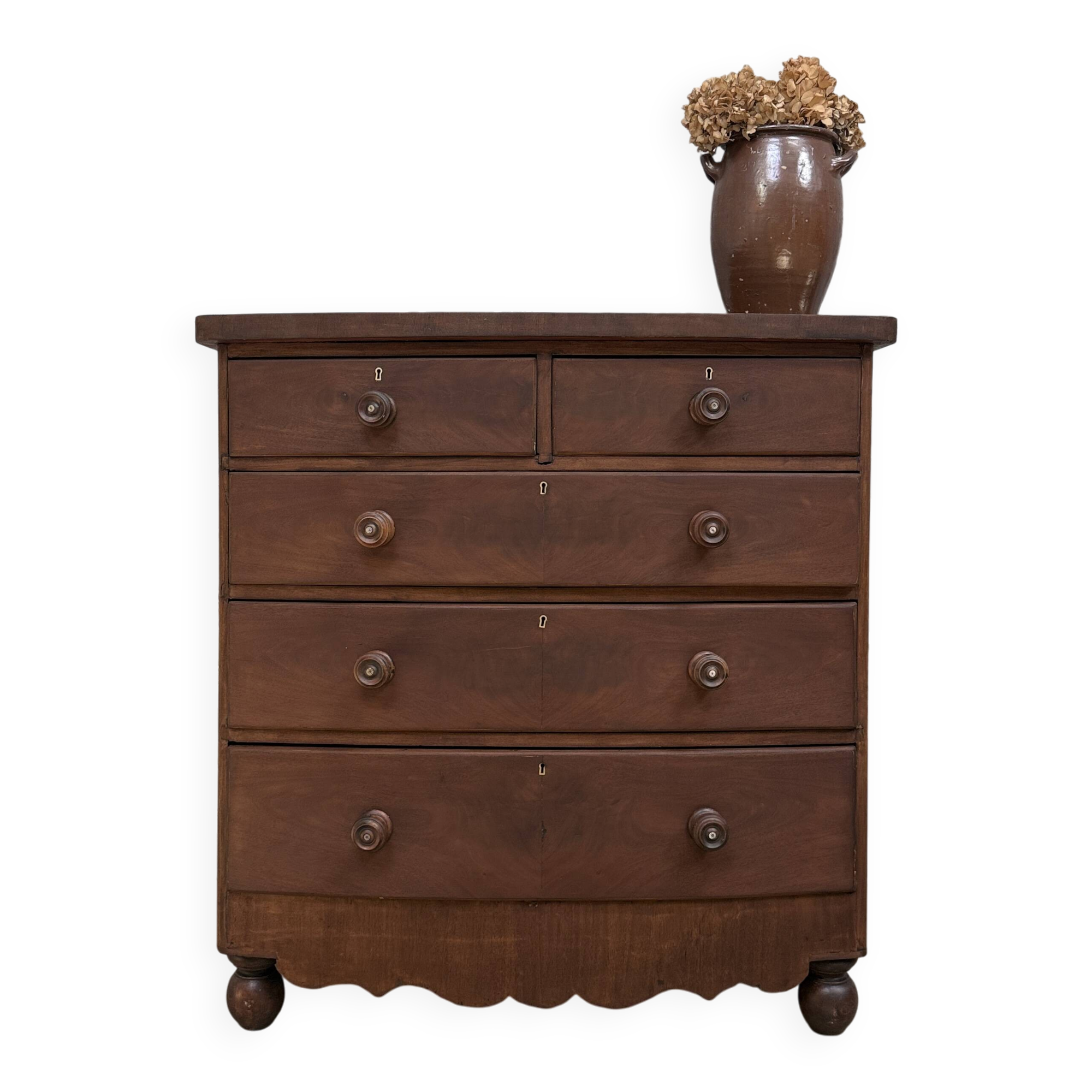 Large antique English chest of drawers (renovated)