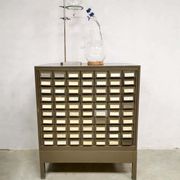 Vintage metal Industrial file cabinet chest of drawers Addressograph