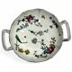 Gien, coupe faïence polychrome insectes et fleurs fin XIXème