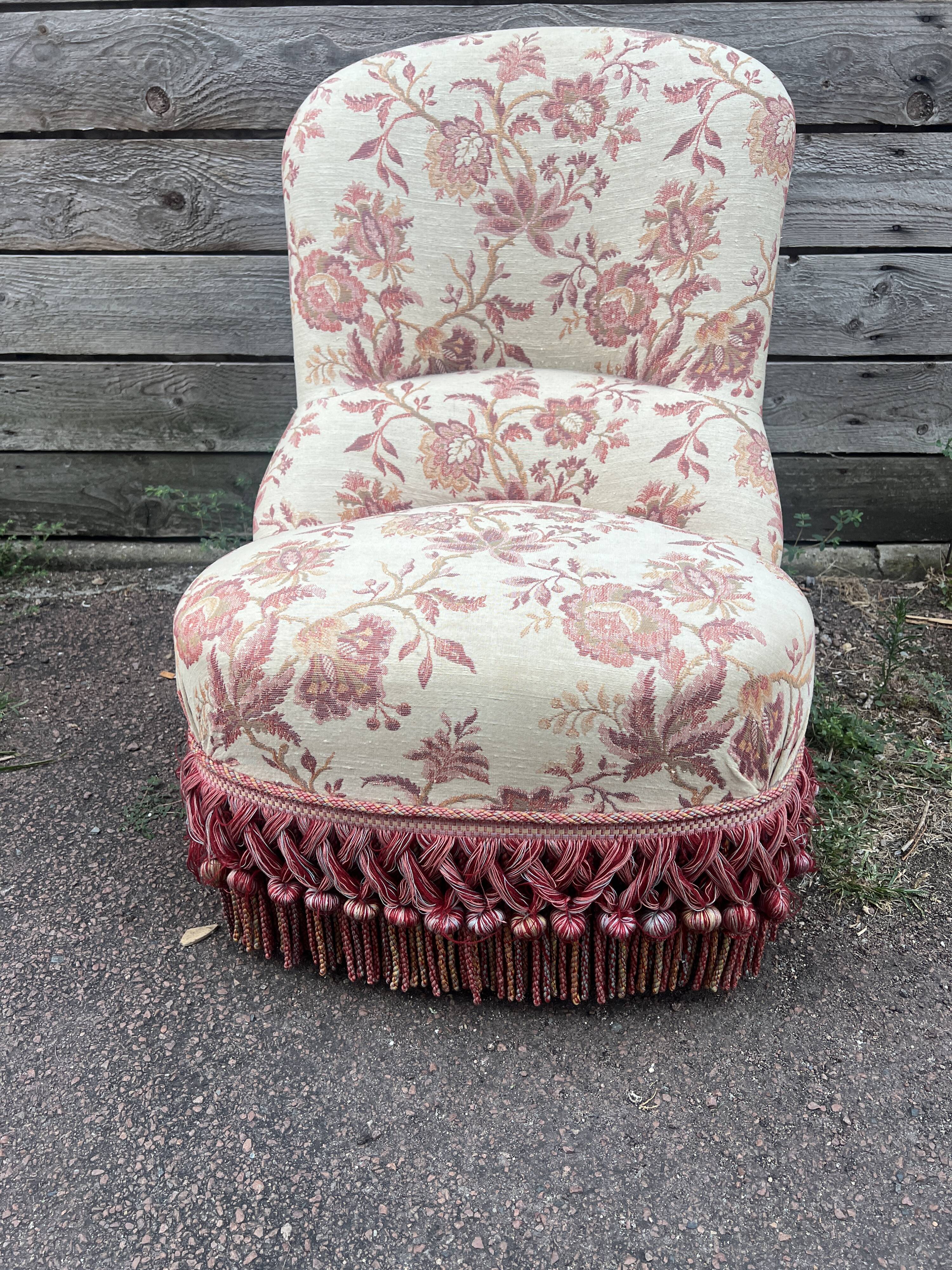 Armchair and pouf in Napoleon III style, Jean Roche