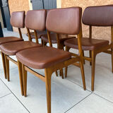 Set of 6 vintage Scandinavian dining chairs from the 1970s.