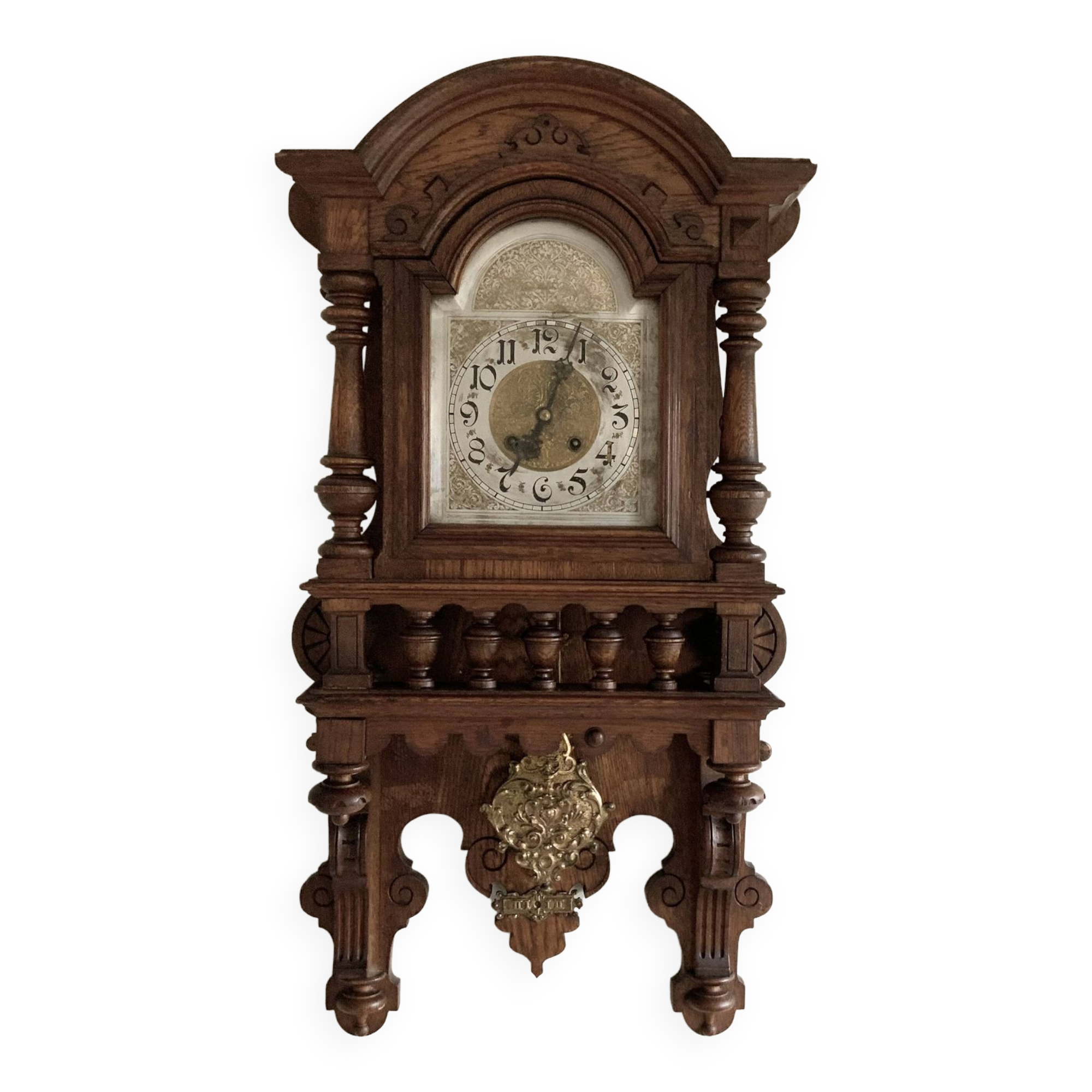 Antique Gustav Becker Freiburg Regulator Oak Case Clock, Germany, 1900s