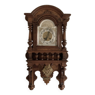 Horloge antique à boîtier en chêne avec régulateur Gustav Becker Freiburg, Allemagne, années 1900