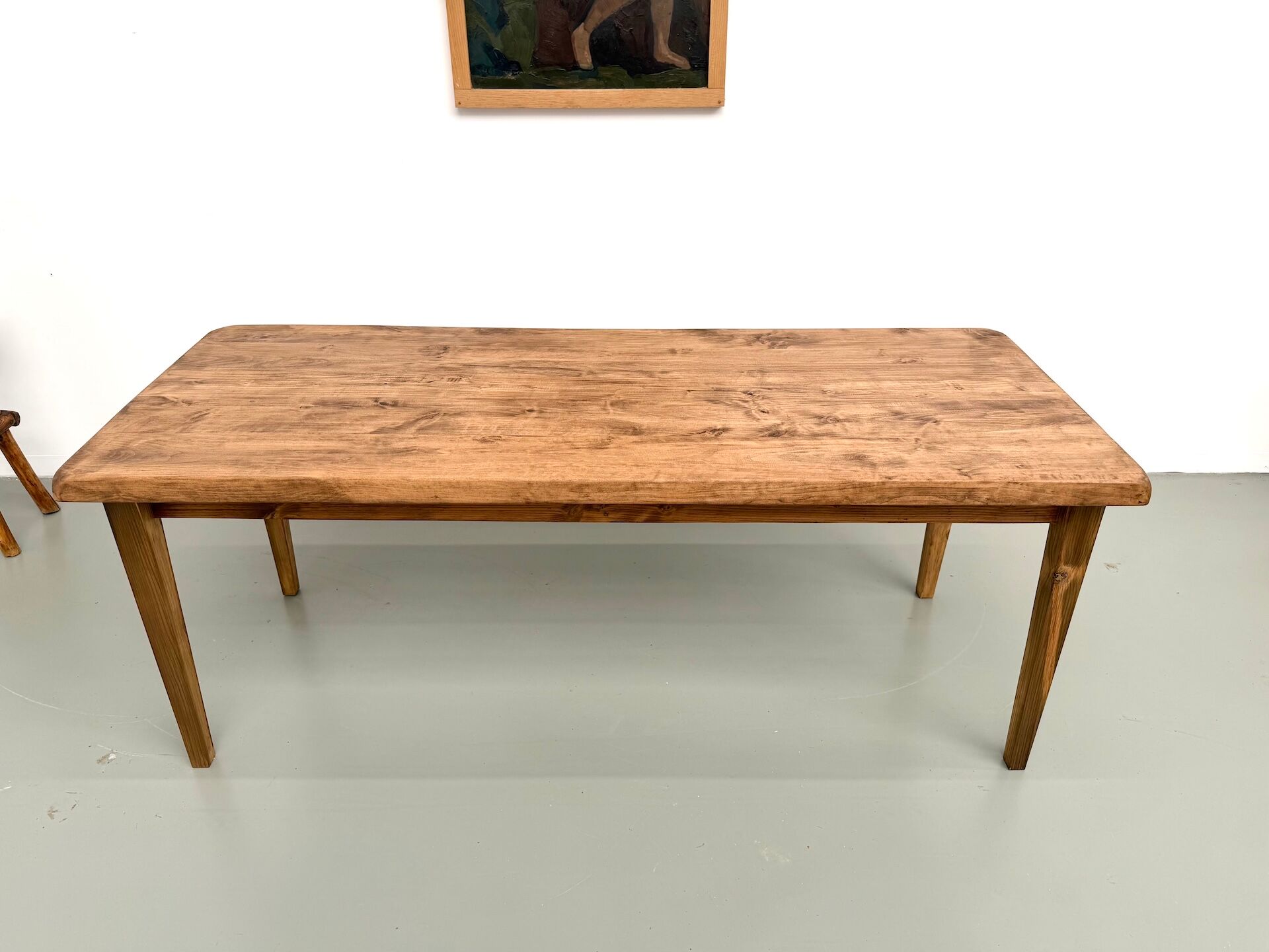 Table de ferme vintage en peuplier