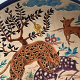 Circular dish in Longwy enamels, numbered
