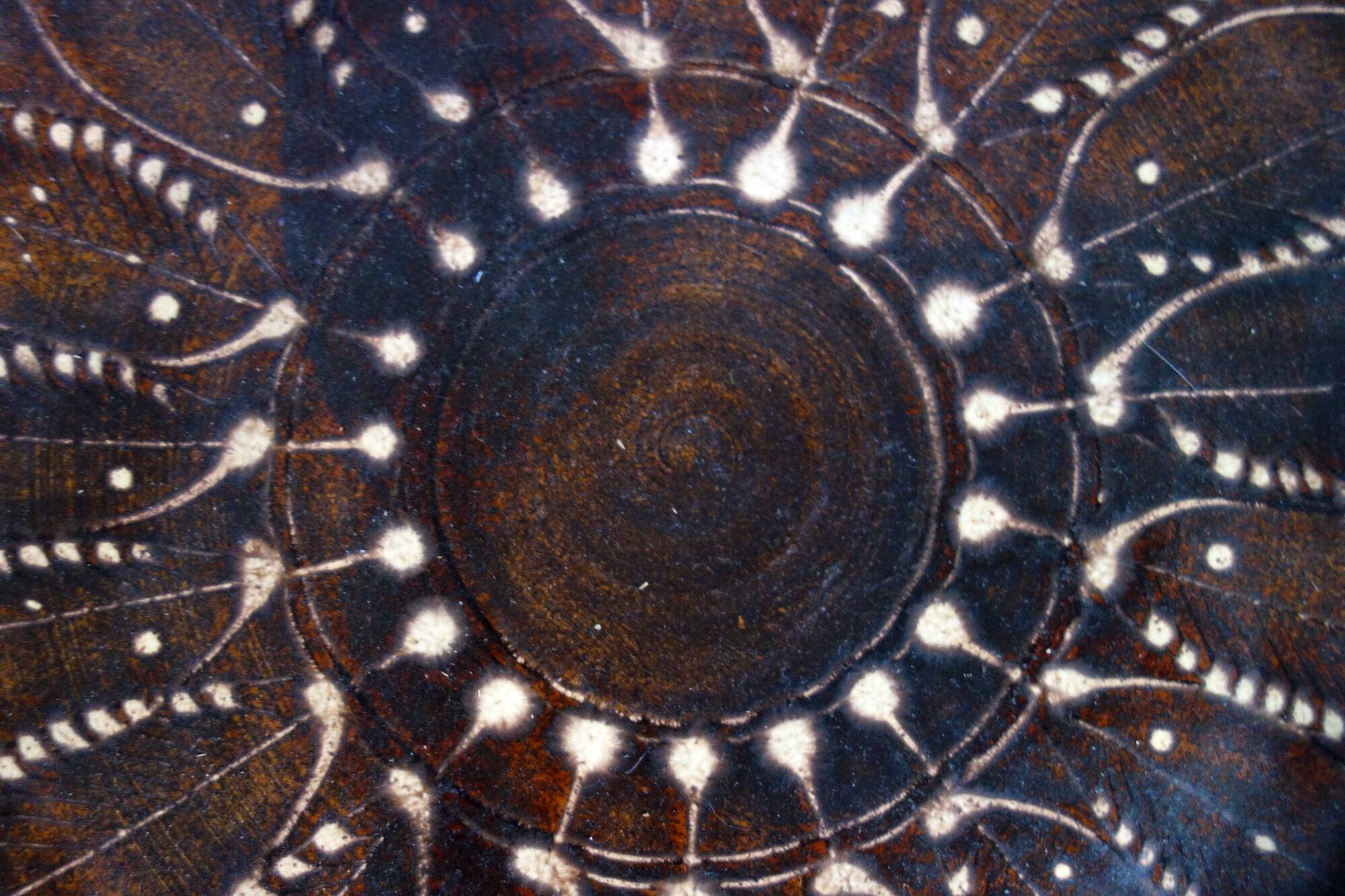Large vintage platter in glazed pottery