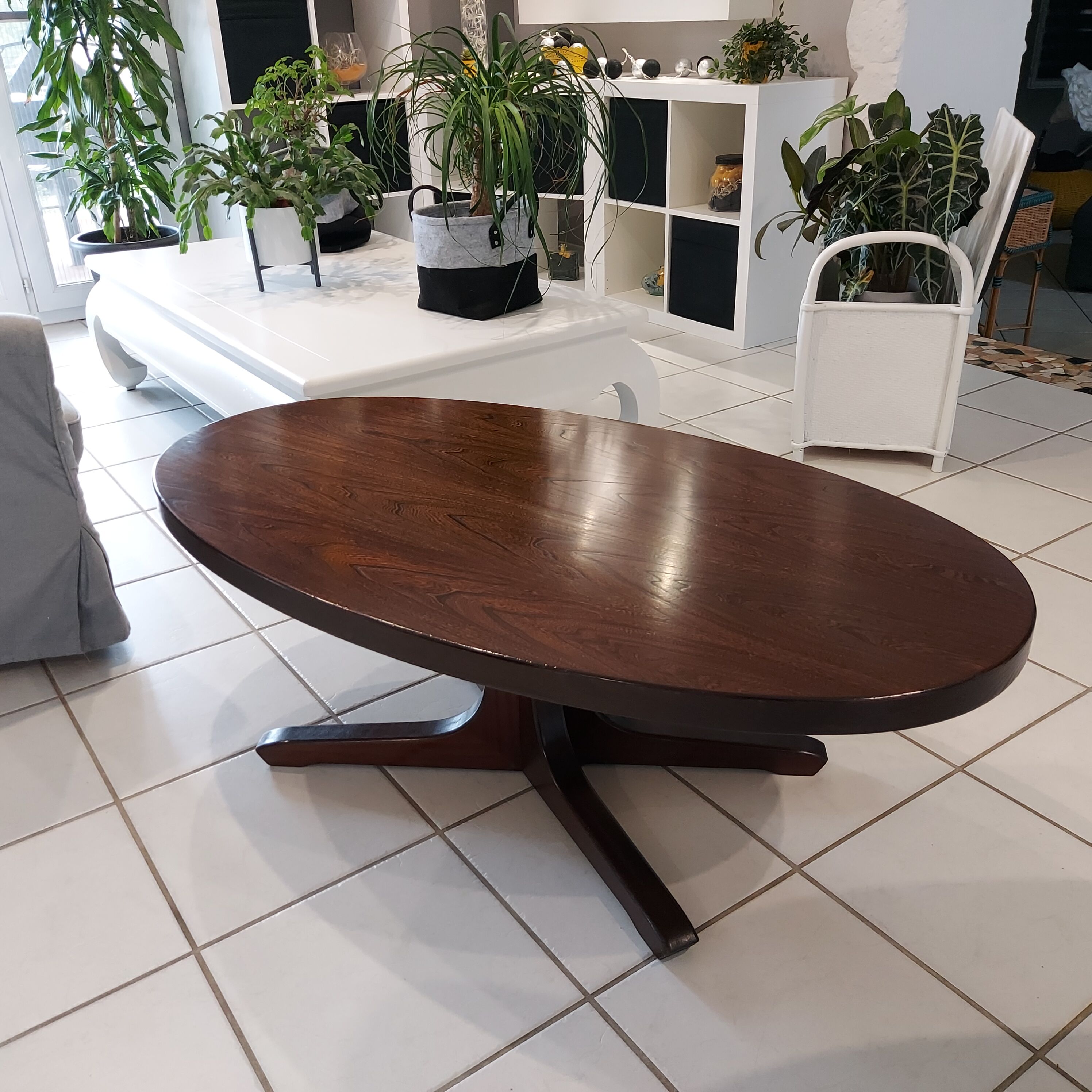 Vintage Baumann oval coffee table 1970s