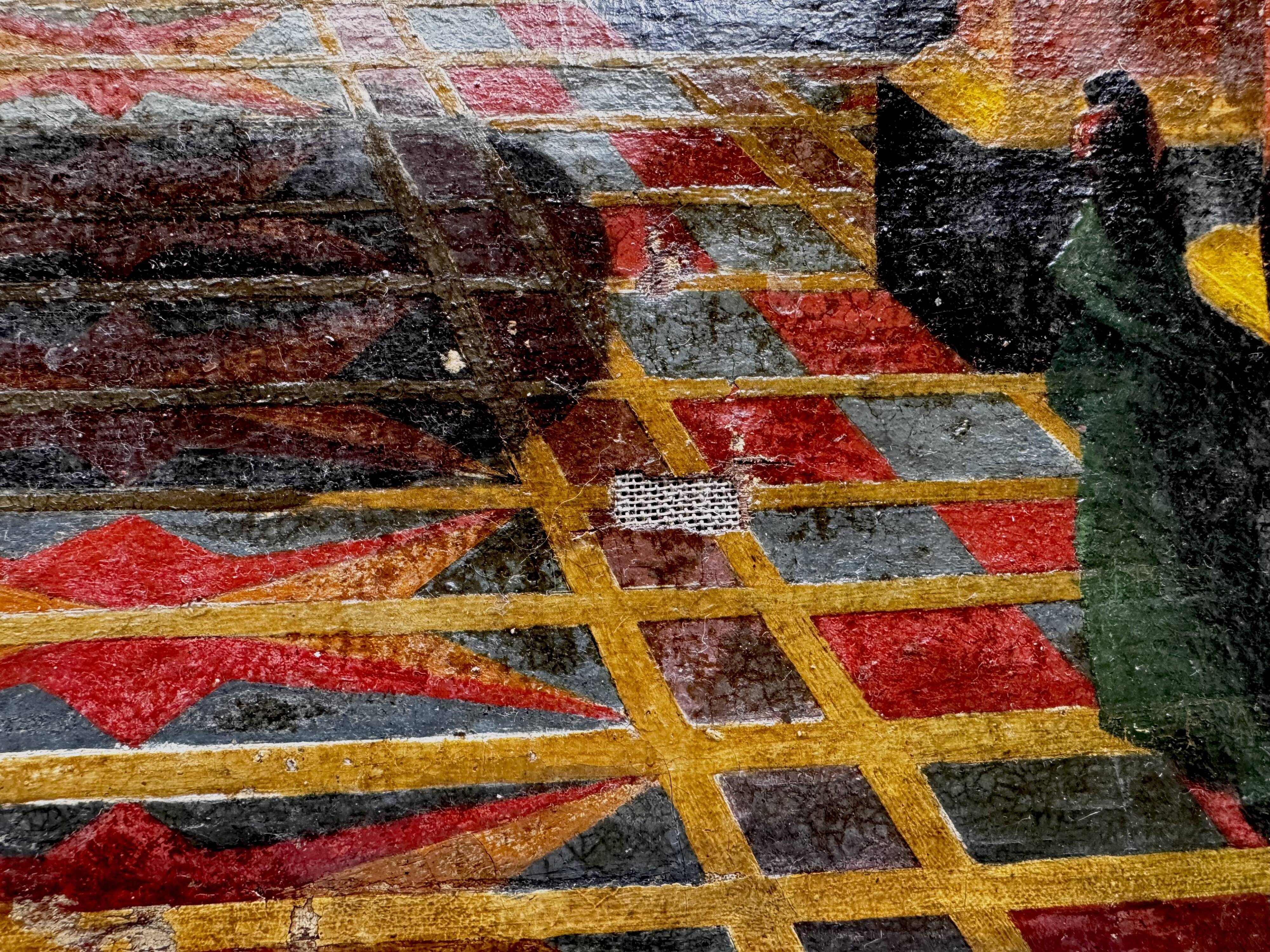 Interieur d'eglise - tableau italien  du milieu du XIXe siecle