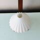 Vintage wooden tripod lamp with pleated glass lampshade, 1970