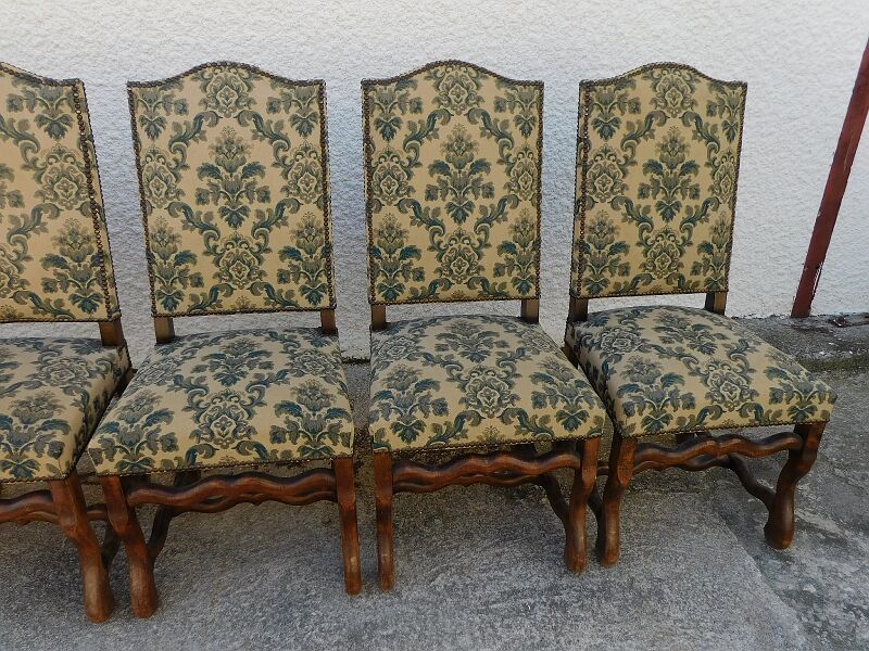 Series of 6 louis Xlll chairs in sheep bone