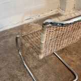 Ensemble de 4 chaises mr10 en rotin de mies van der rohe