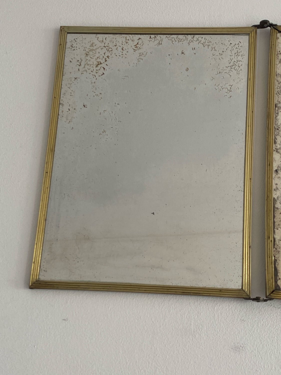 Antique Triptych Mirror