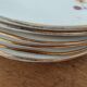 Set of 8 vintage Gien earthenware plates from the 70s with a floral pattern.