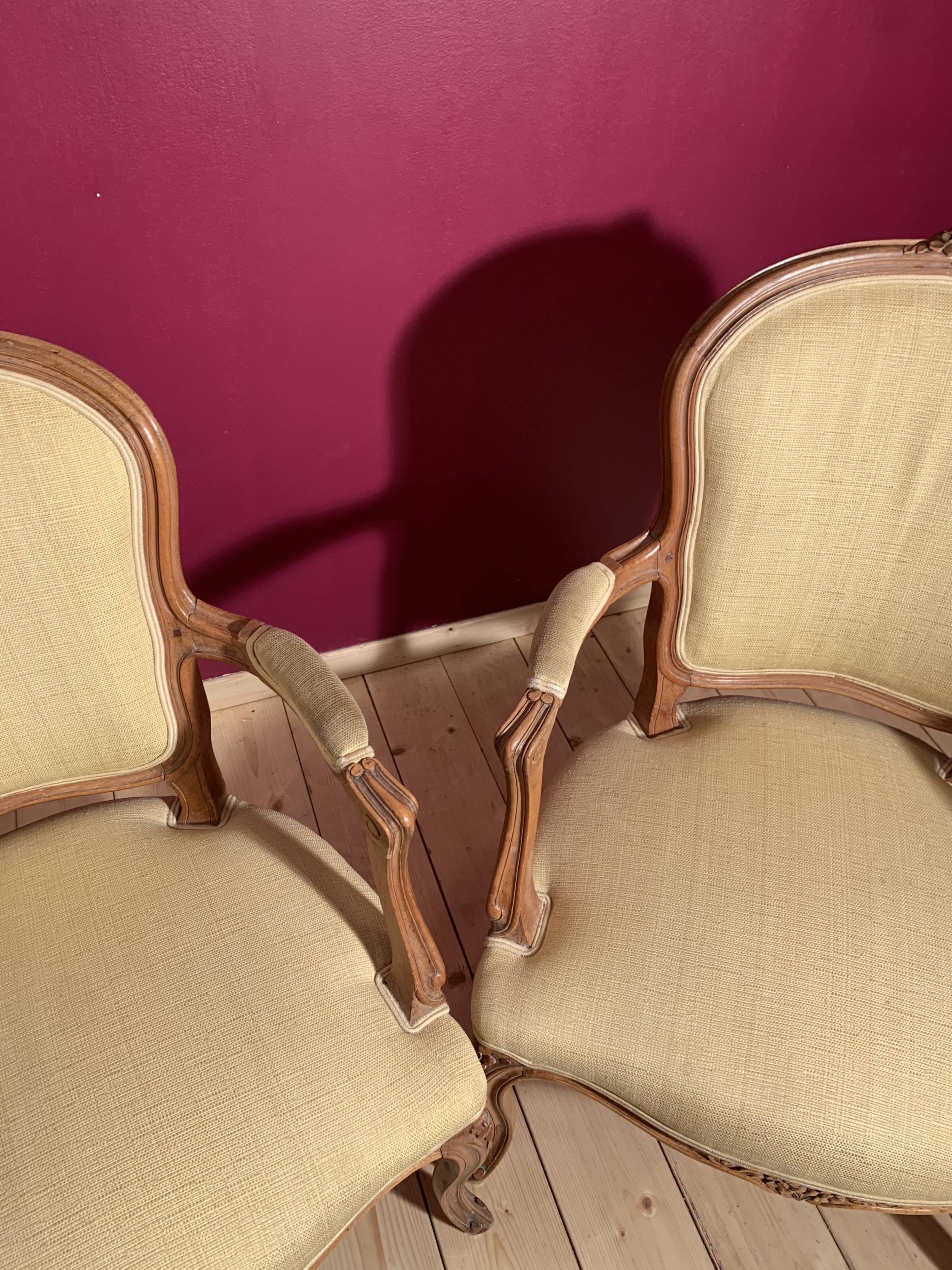 Pair baroque armchairs