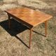 Vintage oak dining table compass legs