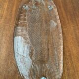 Large Vintage Glass Plate in the Shape of a Swedish Fish by Pukeberg Glass