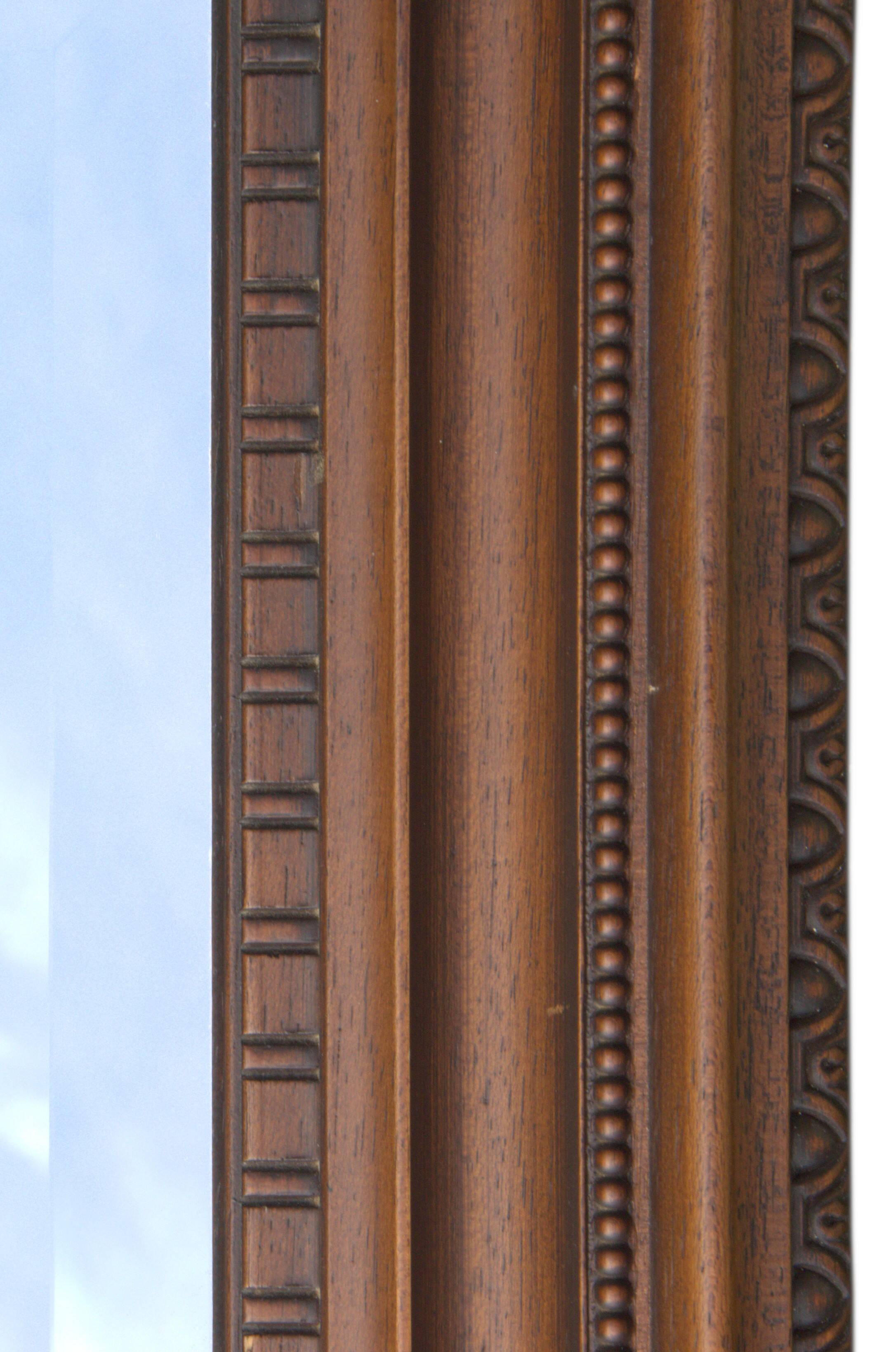 Vertical mirror, bevelled glass and carved wooden frame, 68x88cm