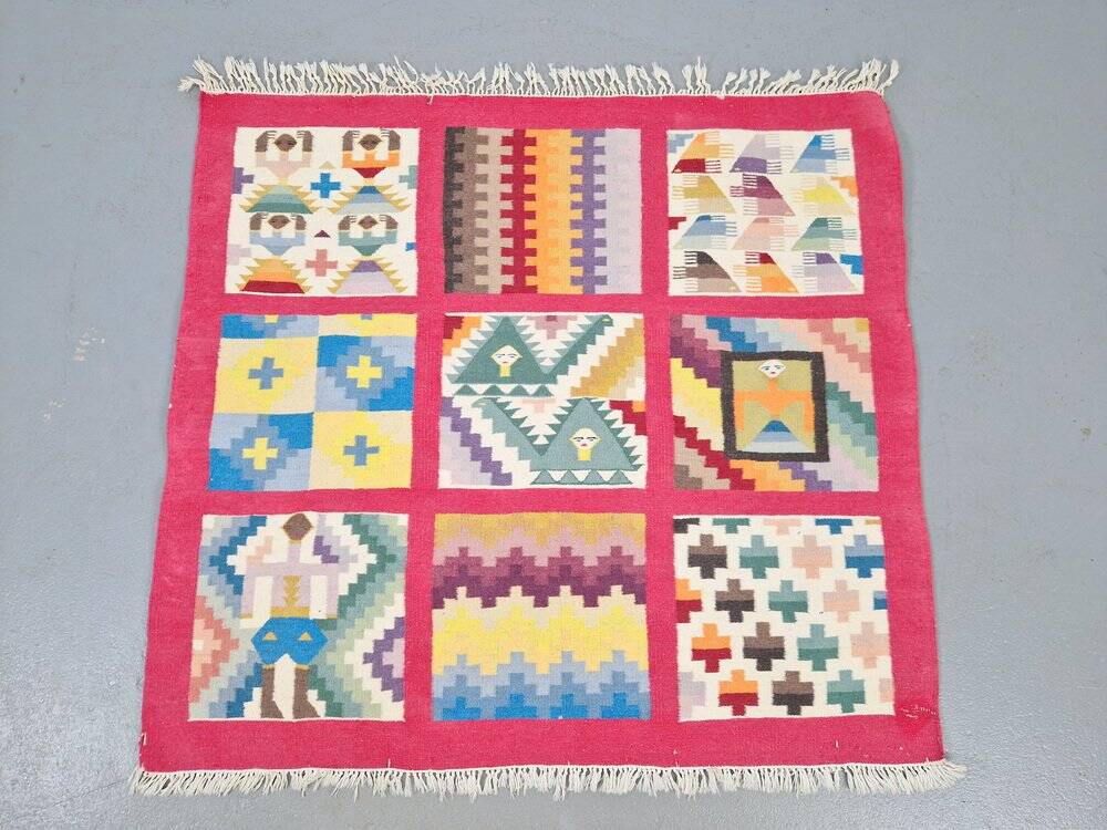 Vintage Abstract Kilim Wall Hanging Rug, 1960s