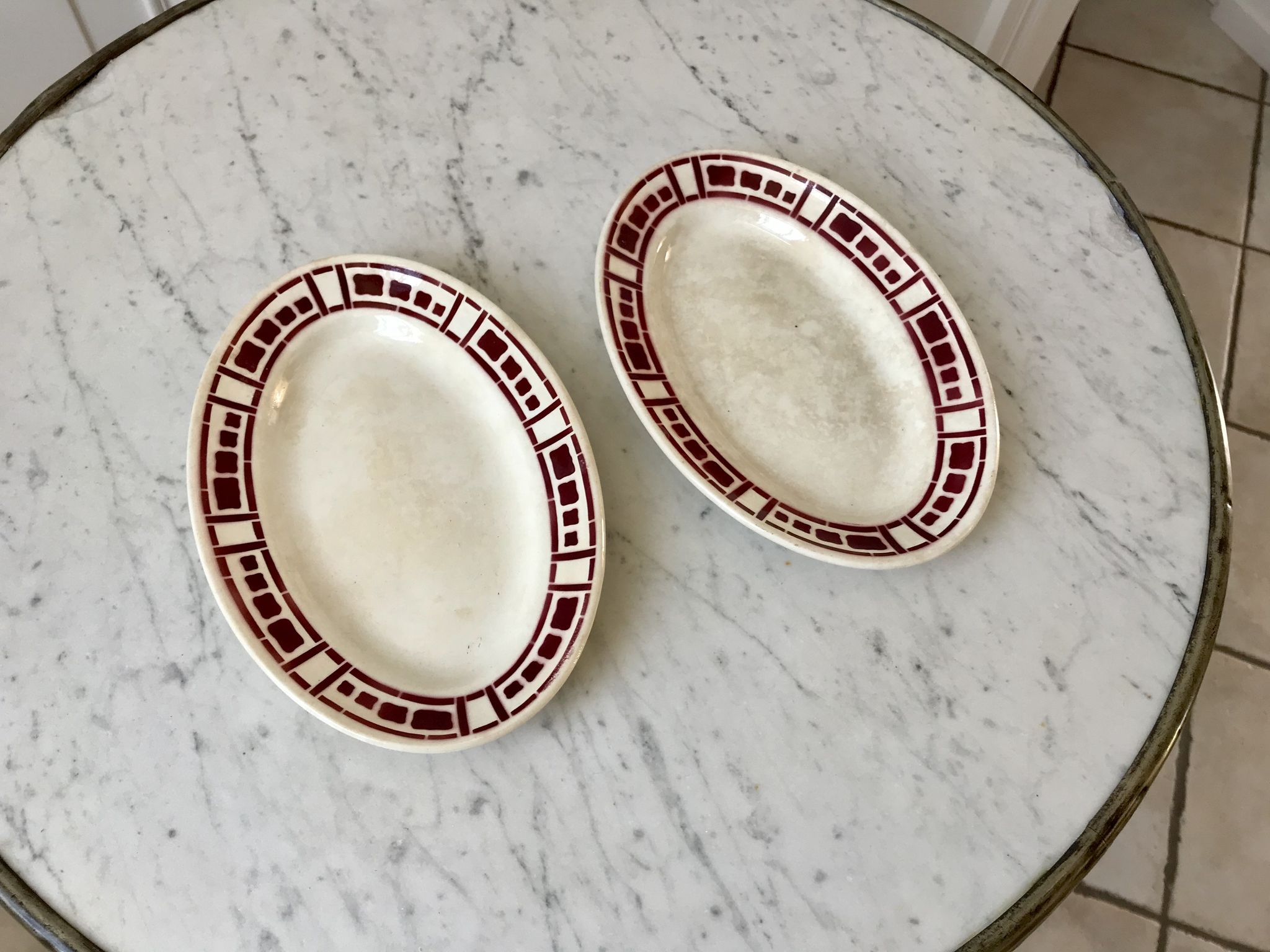 Duo of raviers Badonviller model "Barbizon" 30s