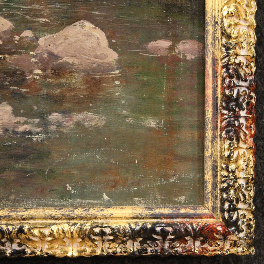 Signed painting landscape in impressionist style from the 19th century